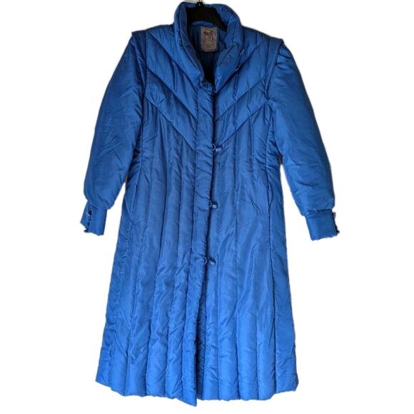 THE WATERS EDGE Vintage Blue Down Puffer Coat Sz LRG - Picture 1 of 10